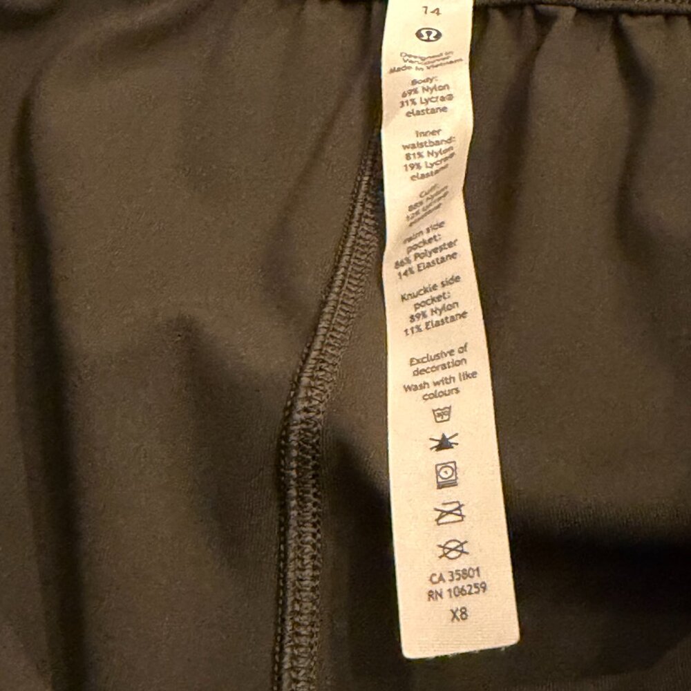 Lululemon Stretch High-Rise Relaxed Jogger Luxtreme Dark Olive Sz 14 - Picture 7 of 7